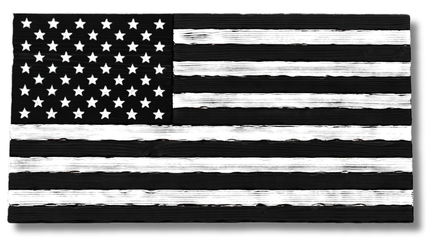 Wooden Charred American Flag