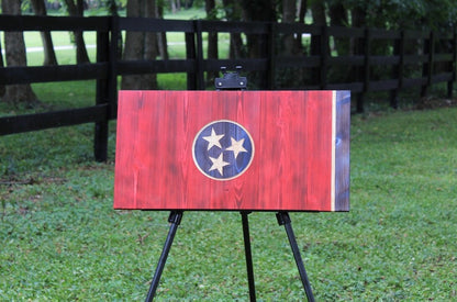 Rustic Wooden Tennessee Flag