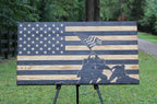 Rustic Wooden Iwo Jima Flag