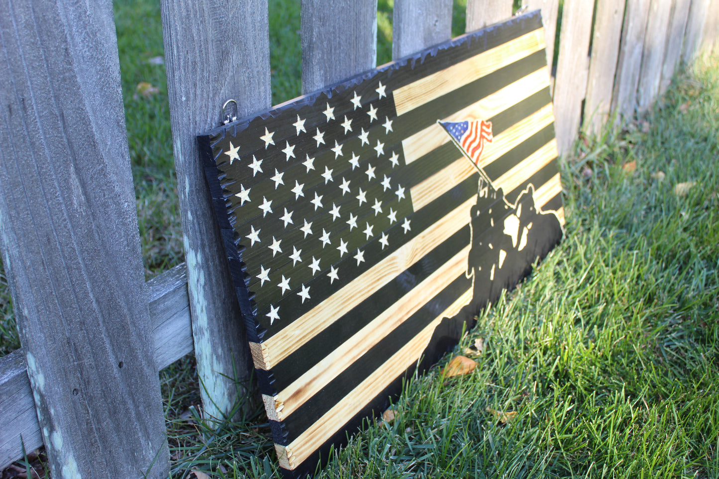 Rustic Wooden Iwo Jima Flag