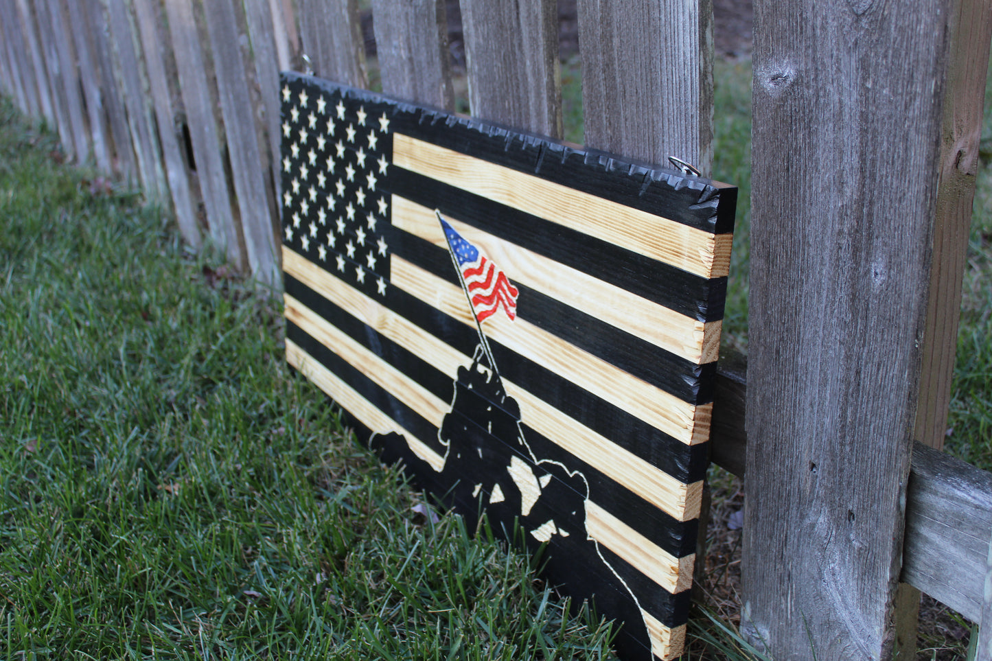 Rustic Wooden Iwo Jima Flag