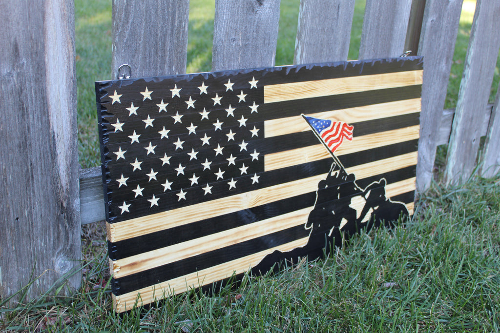 Rustic Wooden Iwo Jima Flag