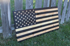 Rustic Wooden Charred American Flag