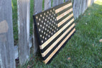 Rustic Wooden Charred American Flag