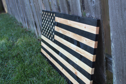 Rustic Wooden Charred American Flag