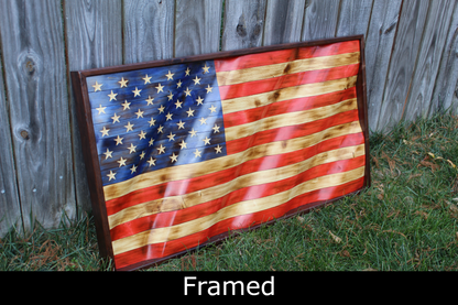 Wavy Wooden American Flag