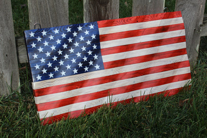 Wavy Wooden American Flag