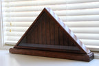 Hard Wood Military Flag Display Case With Base