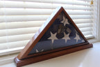 Hard Wood Military Flag Display Case With Base