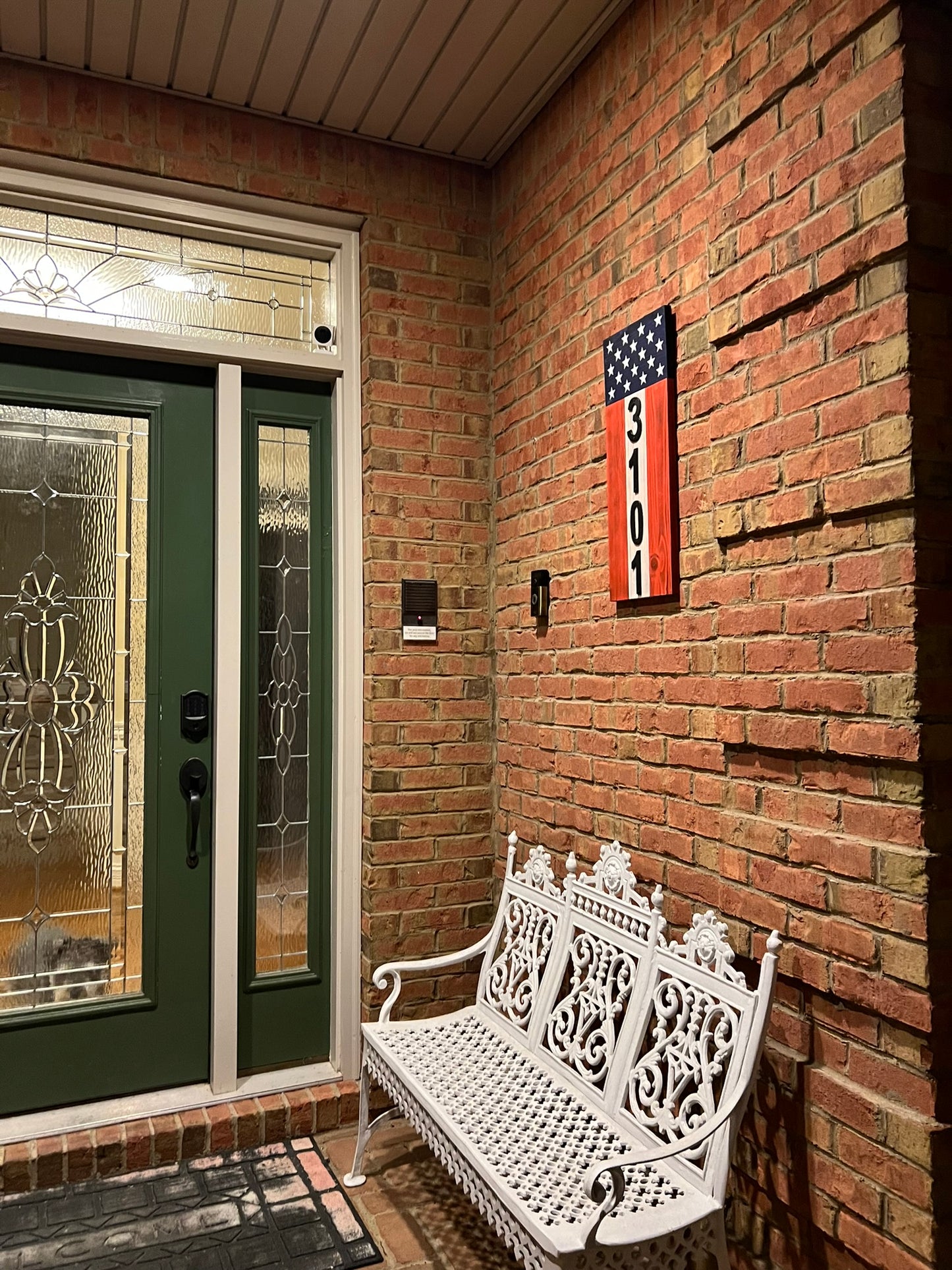 Wooden Patriotic Address Sign