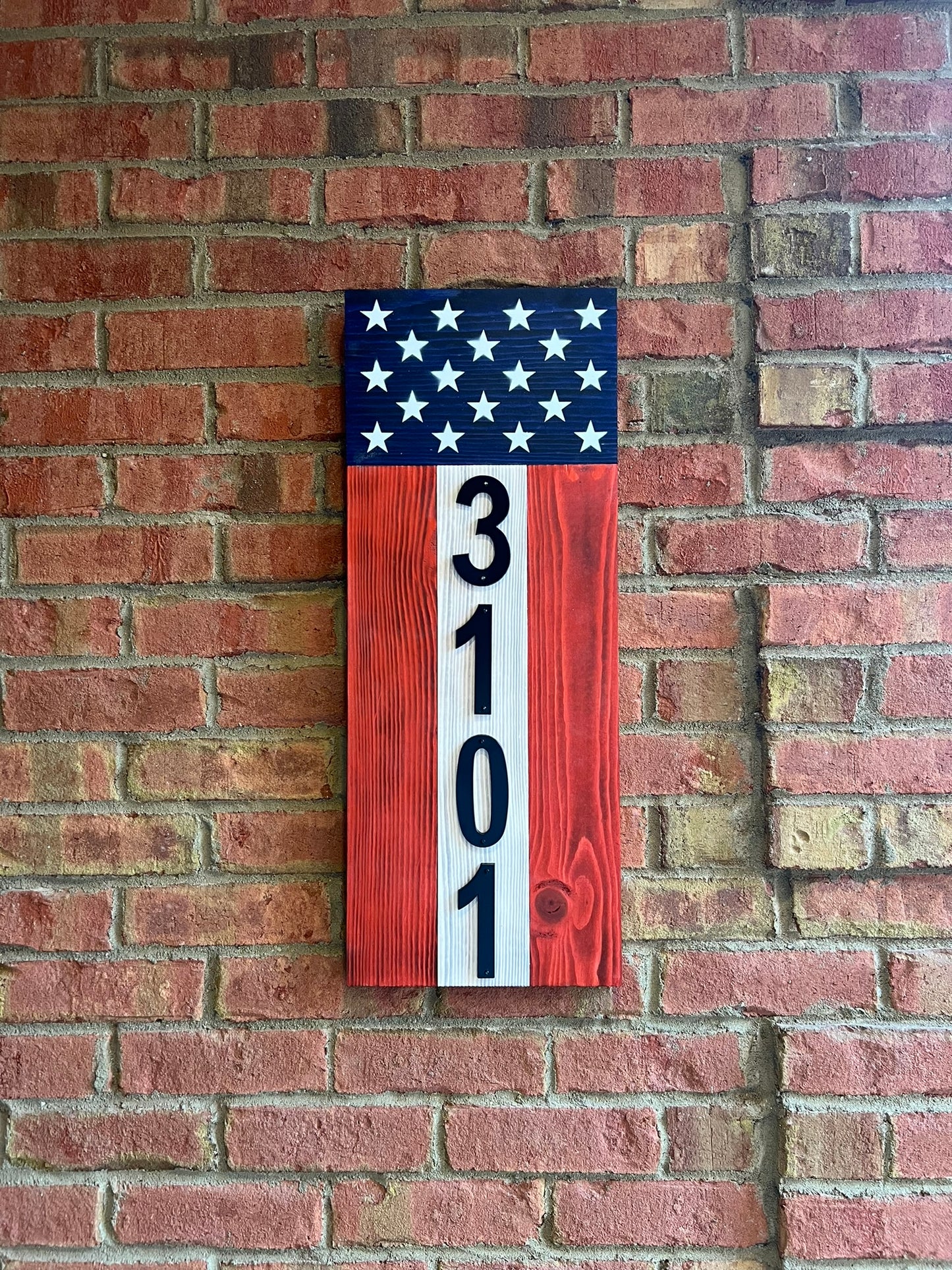 Wooden Patriotic Address Sign