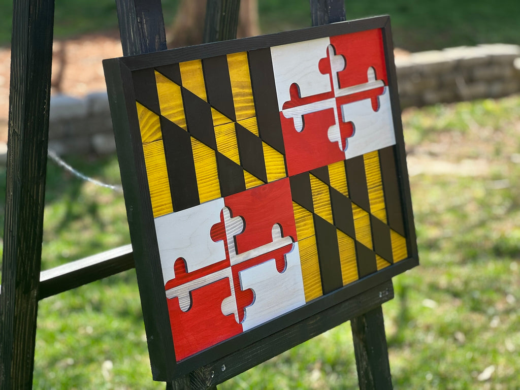 3D Rustic Wooden Maryland Flag