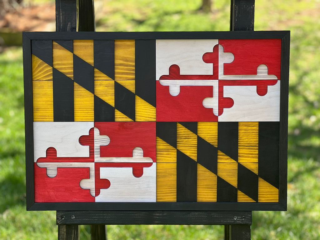 3D Rustic Wooden Maryland Flag