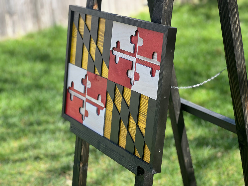3D Rustic Wooden Maryland Flag