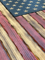 Rustic Wooden USA Outline Flag