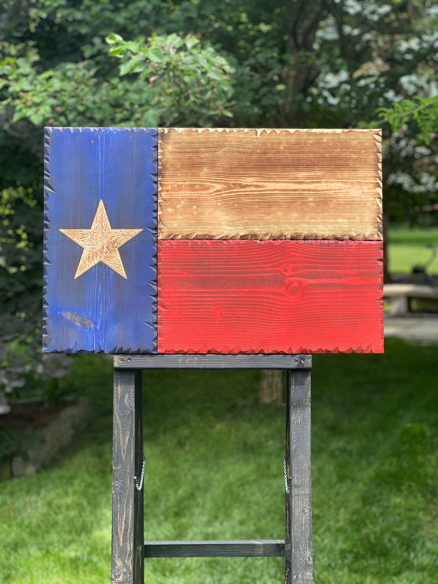 Rustic Wooden Texas Flag