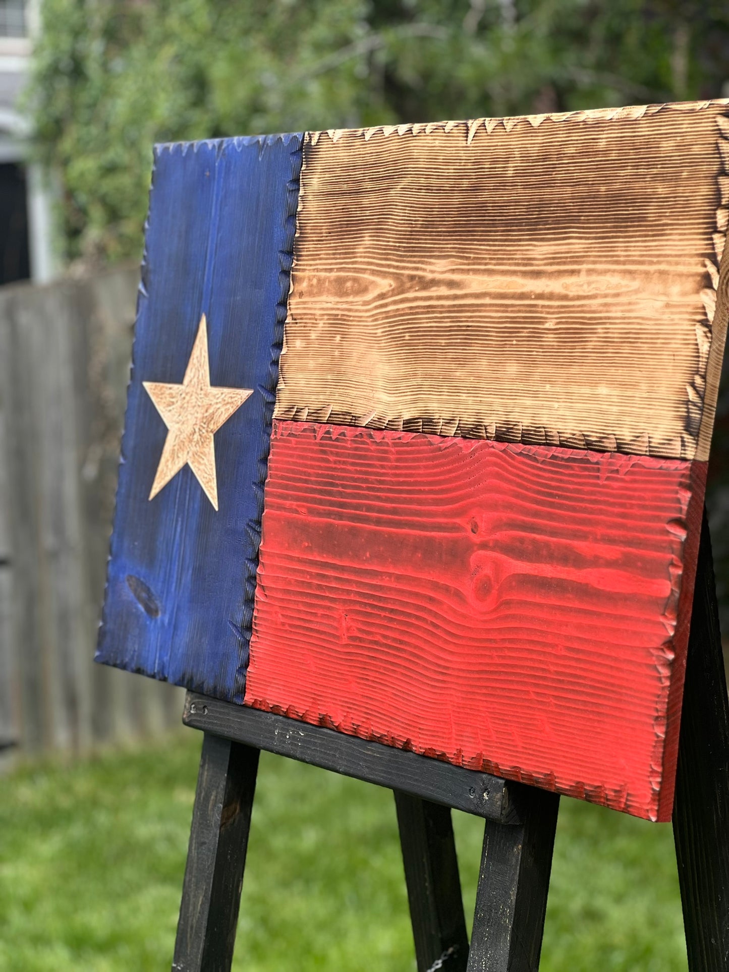 Rustic Wooden Texas Flag