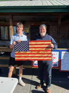 Rustic Wavy Wooden American Flag