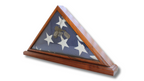 Hard Wood Military Flag Display Case With Base