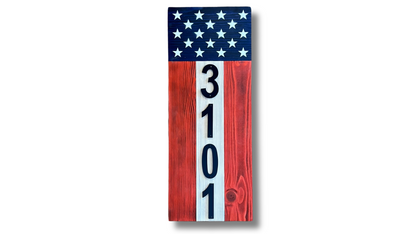 Wooden Patriotic Address Sign