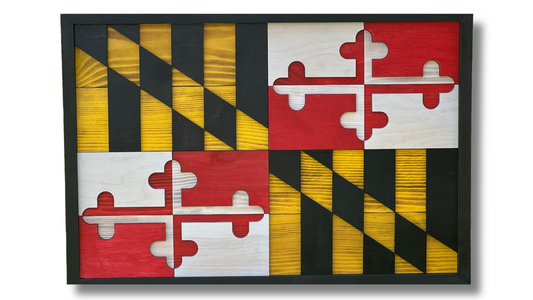 3D Rustic Wooden Maryland Flag