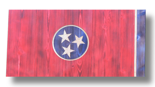 Rustic Wooden Tennessee Flag