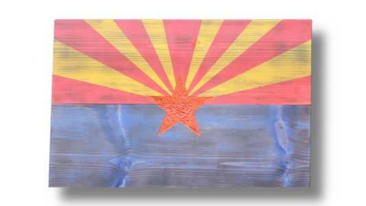 Rustic Wooden Arizona Flag