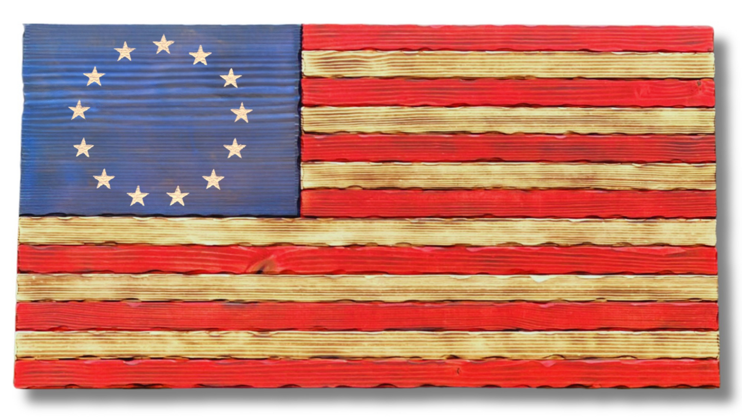 Rustic Wooden Betsy Ross Flag