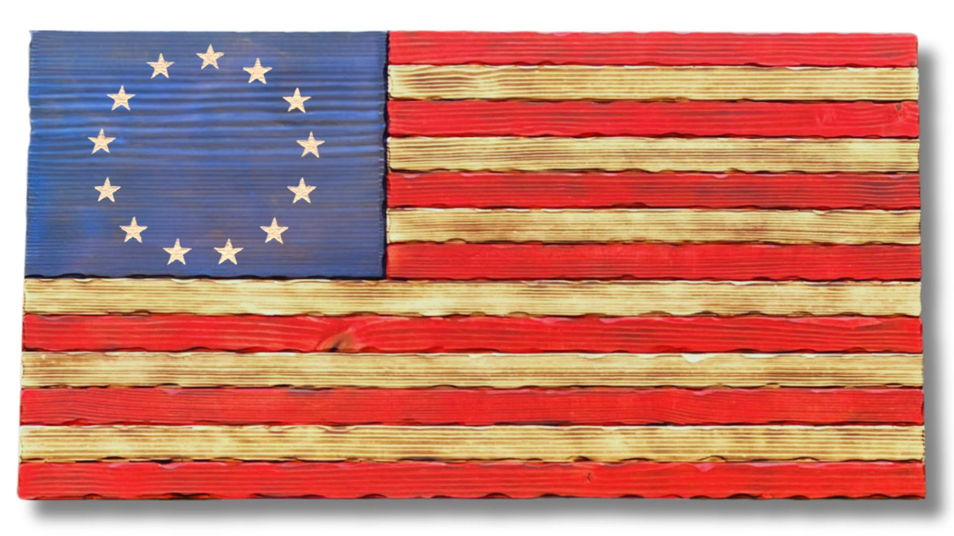 Rustic Wooden Betsy Ross Flag