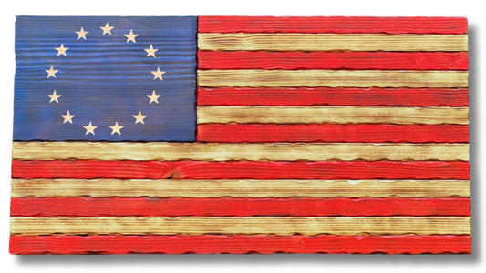 Rustic Wooden Betsy Ross Flag
