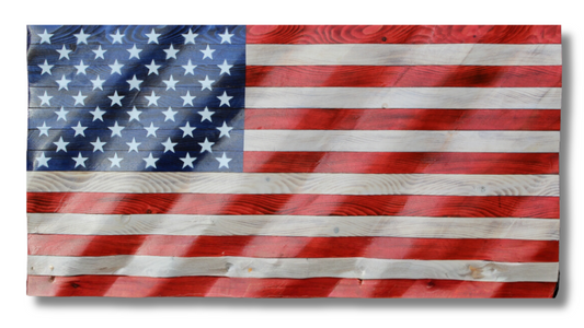 Wavy Wooden American Flag