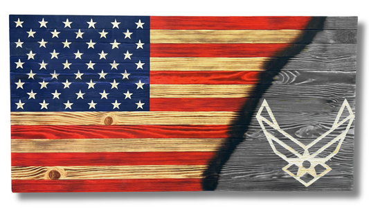 Rustic Wooden Air Force Flag