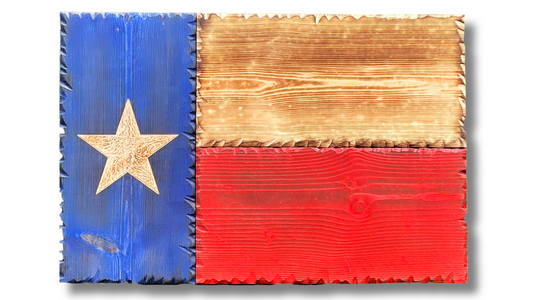 Rustic Wooden Texas Flag