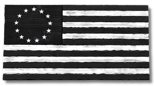 Wooden Charred Betsy Ross Flag